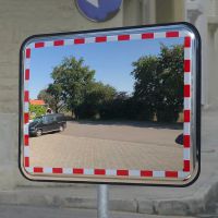 Stainless Steel Traffic Mirror Ice-Free 80x100 cm, bracket 76 mm