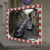 Traffic mirror glass 80x100 cm, bracket 48-90 mm